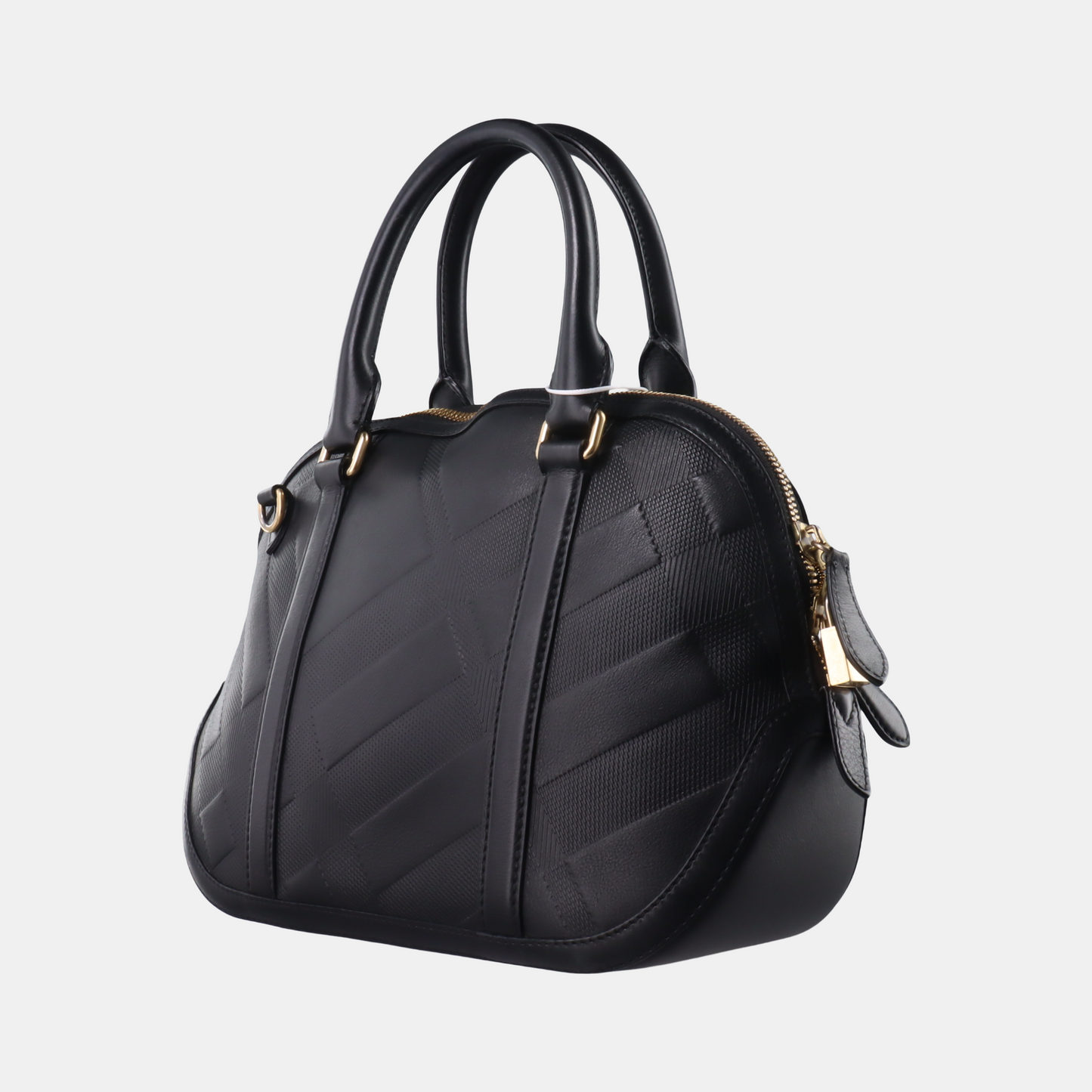 BURBERRY Tote bag Black Cowhide Embossed Single Shoulder Handbag Tote Bag Crossbody Bag Golden hardware Removable shoulder strap-(SKU)-14450075