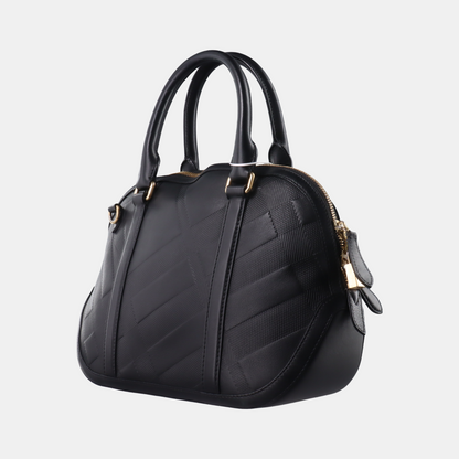 BURBERRY Tote bag Black Cowhide Embossed Single Shoulder Handbag Tote Bag Crossbody Bag Golden hardware Removable shoulder strap-(SKU)-14450075