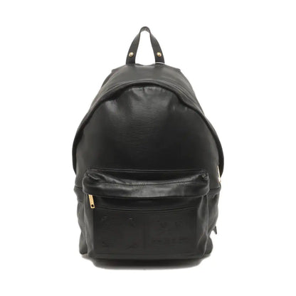 VERSUS VERSACE Black Leather Backpack Golden hardware-(SKU)-939542774