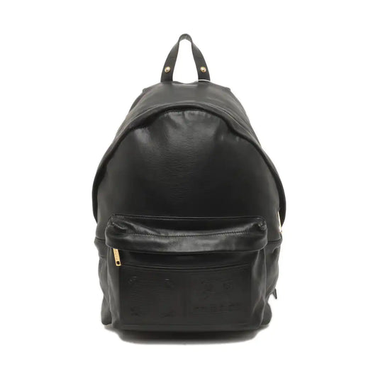 VERSUS VERSACE Black Leather Backpack Golden hardware-(SKU)-939542774