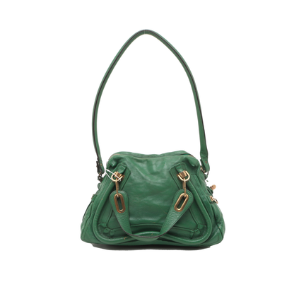 Chloé Paraty Medium size Green Leather Single Shoulder Bag Golden hardware Removable shoulder strap-(SKU)-14336695