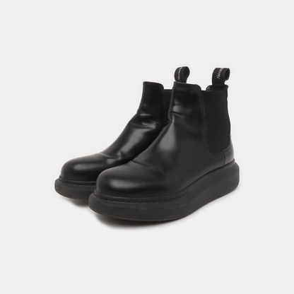 Alexander McQUEEN 35code Autumn and Winter Black Leather Women's Ankle Boots-(SKU)-14048570