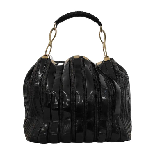VERSACE Black Leather Single Shoulder Bag Handbag Golden hardware Removable shoulder strap-(SKU)-942991714