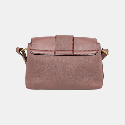 BURBERRY Buckle Beige Leather Crossbody Bag Single Shoulder Bag Golden hardware Removable shoulder strap-(SKU)-940108436
