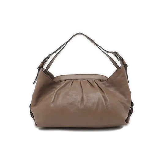 FENDI Brown Cowhide Single Shoulder Bag Ruthenium color hardware-(SKU)-936729570