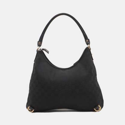GUCCI Abbey Black canvas monogram jacquard shoulder tote Golden hardware-(SKU)-929825817