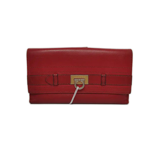 FERRAGAMO Red Leather Wallet Golden hardware-(SKU)-940253959