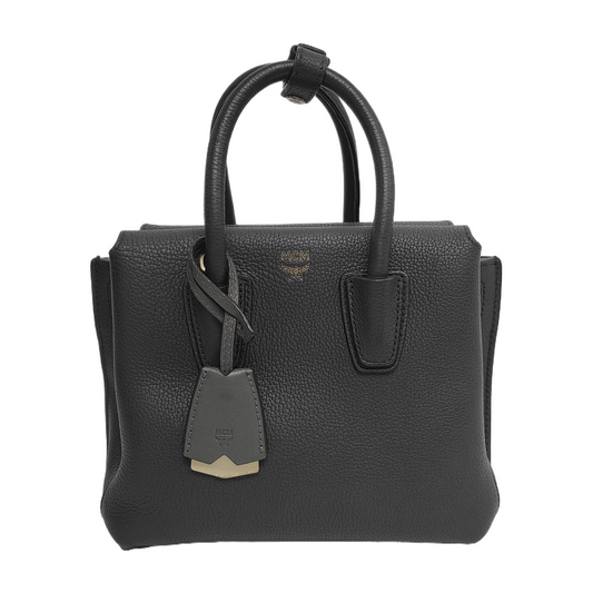 MCM Milla mini Gray Leather Crossbody Shoulder Bag Tote Golden hardware Removable shoulder strap-(SKU)-942273074