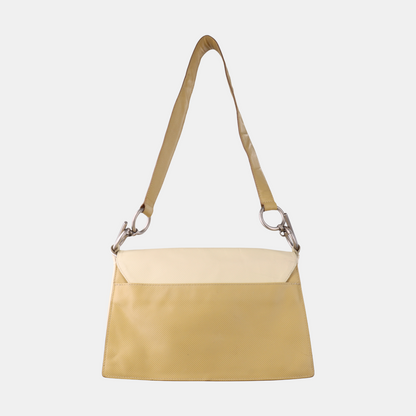 BOTTEGA VENETA Yellow Cowhide Embossed Single Shoulder Bag Silver Hardware Vintage model Removable shoulder strap-(SKU)-930402903