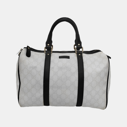 GUCCI Joy White Coated Canvas Monogram Handbag Golden hardware-(SKU)-942429656