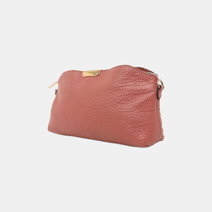 BURBERRY Pink Cowhide Embossed Crossbody Single Shoulder Bag Golden hardware Removable shoulder strap-(SKU)-939917581