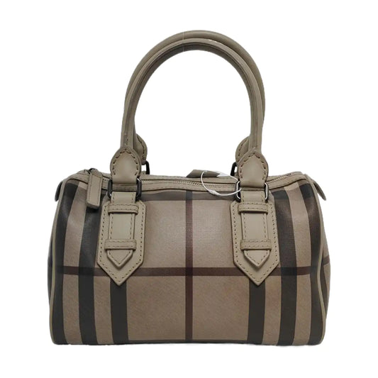 BURBERRY Gray coated canvas handbag, crossbody bag Silver Hardware-(SKU)-945698087