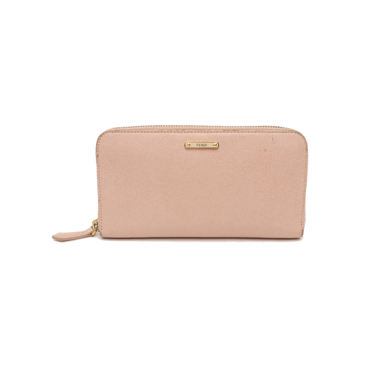 FENDI Pink Cowhide Wallet Golden hardware-(SKU)-931312334