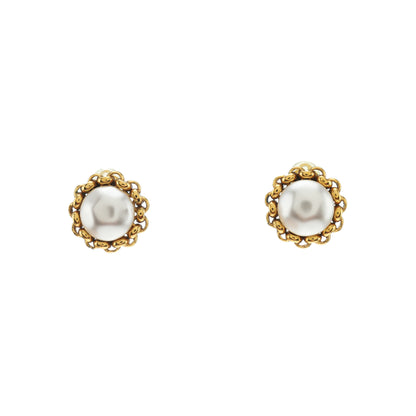 CHANEL 其它样式耳钉金色合金,人造珍珠Ear clamp-(SKU)-941506816