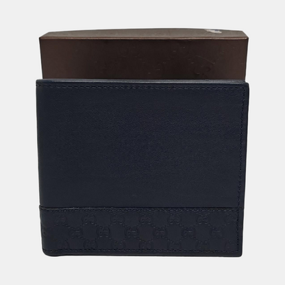 GUCCI Dark blue leather old-favorite textured wallet-(SKU)-945235546