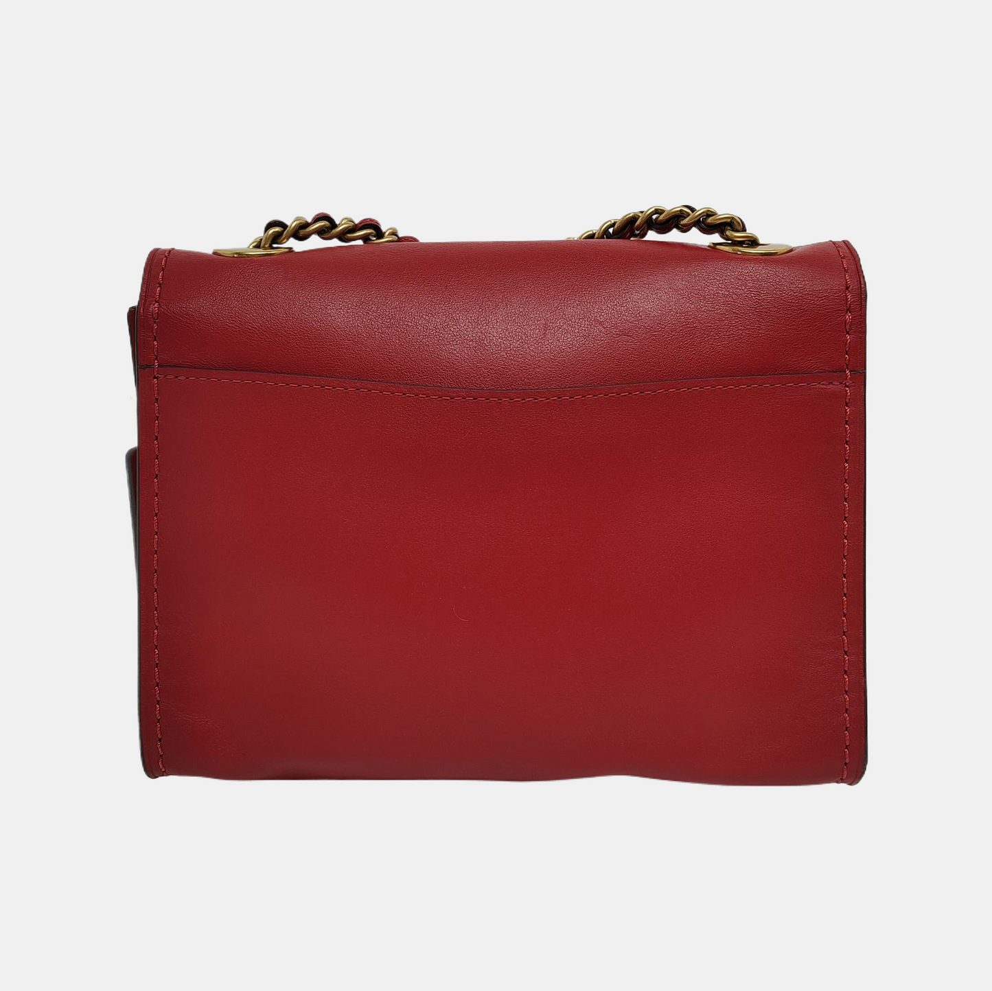 COACH MADISON 18 Red Cowhide Crossbody Single Shoulder Bag Golden hardware-(SKU)-940523724