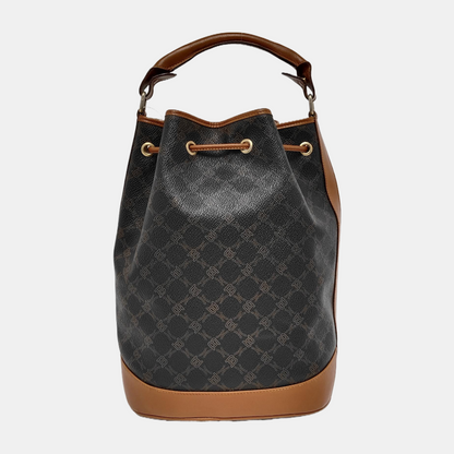 BALLY Bucket bag Black Coated Canvas Tote Bag Golden hardware-(SKU)-943650980