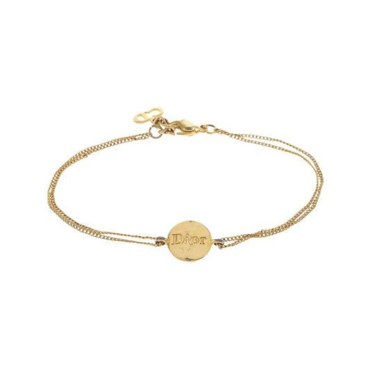 DIOR Dog Tag Gold Alloy Bracelet Length20cm-(SKU)-942849009