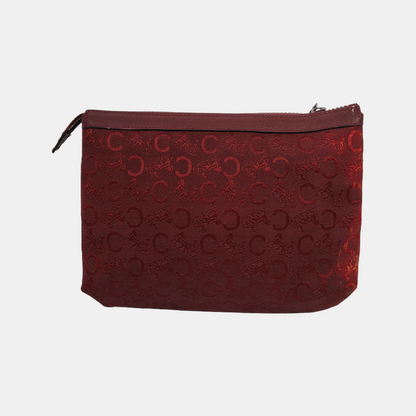 CELINE Red Fabric Jacquard Handbag Silver Hardware-(SKU)-942434157
