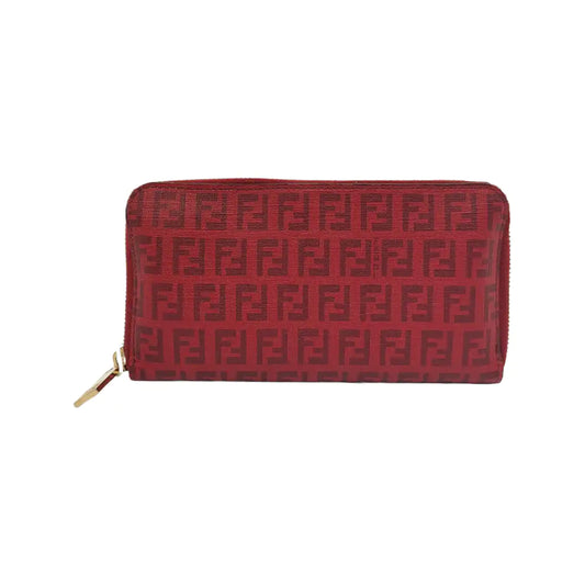 FENDI 红色牛皮双F钱包 Golden hardware-(SKU)-944924331