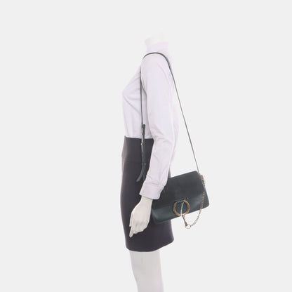 Chloé Faye Small size Blue Patchwork Material Crossbody Shoulder Bag Golden Silver Hardware-(SKU)-931840863