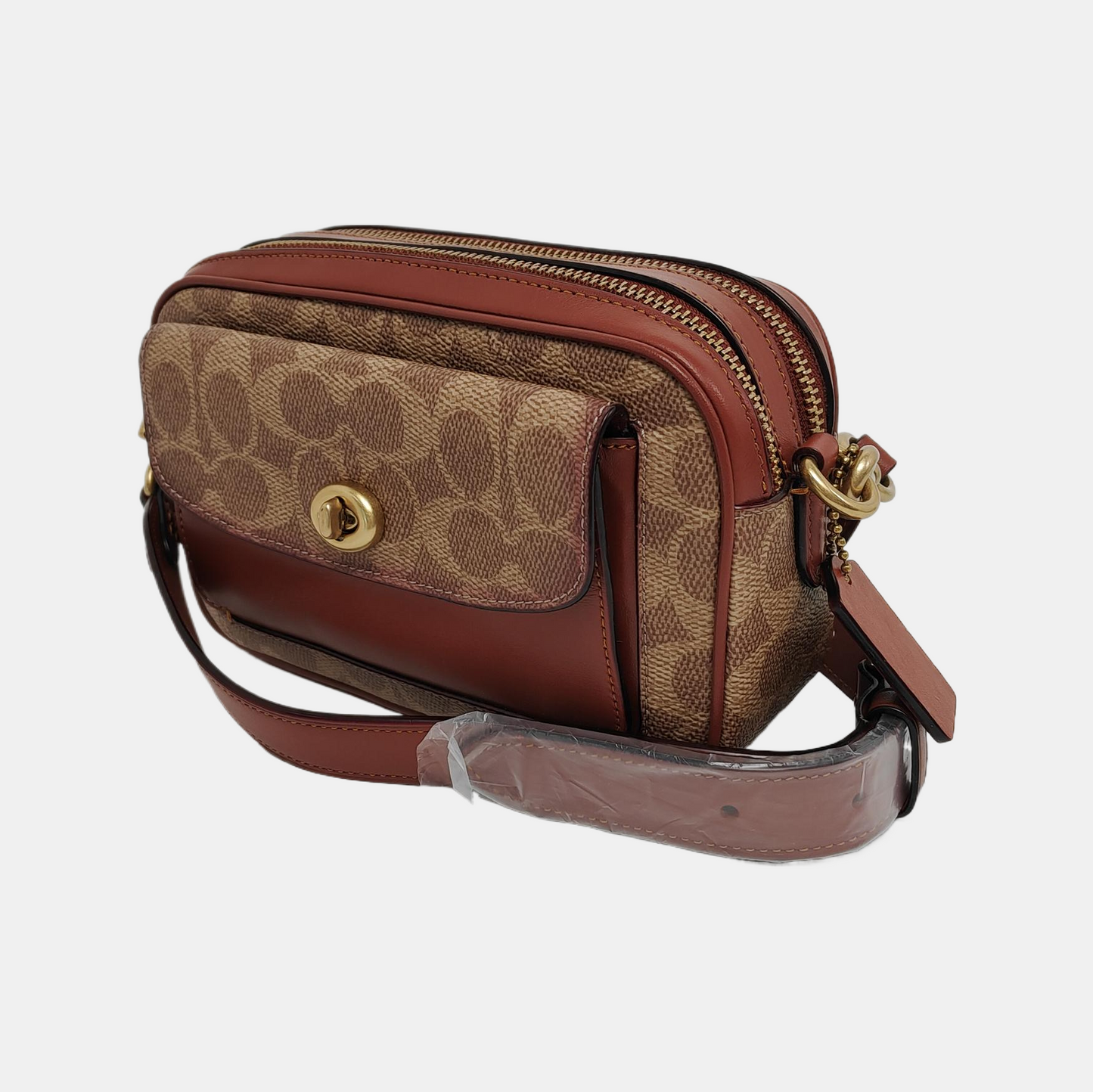 COACH WILLOW 20 Brown Leather Vintage Shoulder and Crossbody Bag Golden hardware Removable shoulder strap-(SKU)-943456010