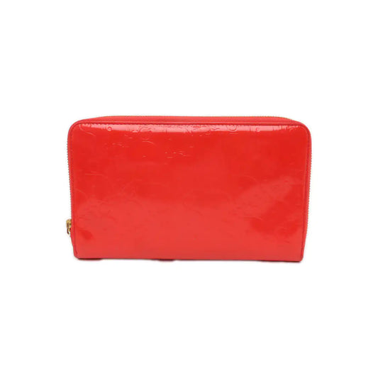 DIOR Red Patent Leather Monogrammed Quilted Clutch Golden hardware-(SKU)-939810644