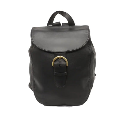 COACH Black Leather Backpack Tote Bag Golden hardware-(SKU)-930797685
