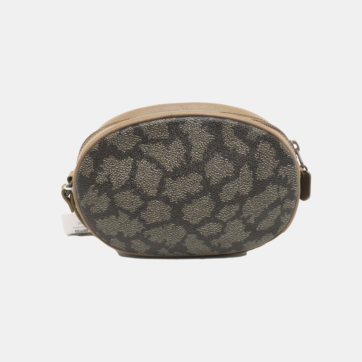 YSL Grey Coated Canvas Animal Print Crossbody Bag Single Shoulder Bag Black hardware-(SKU)-935282127