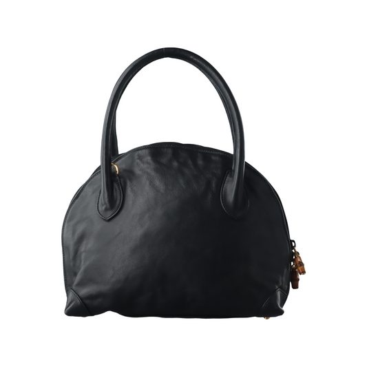 GUCCI Black Leather Tote Bag Shoulder Bag Golden hardware-(SKU)-14020252
