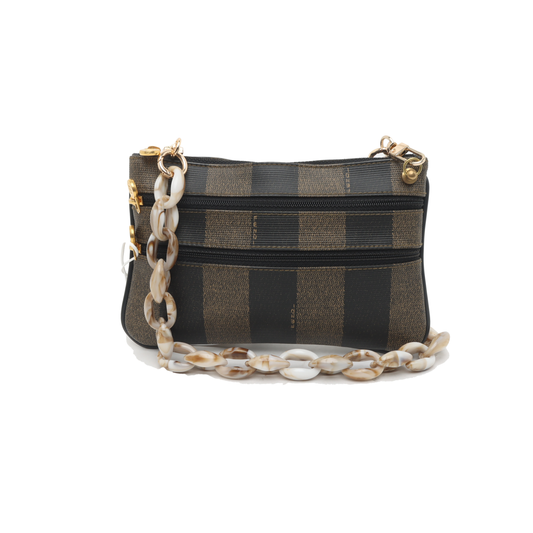 FENDI Brown Coated Canvas Handbag Golden hardware-(SKU)-936934936