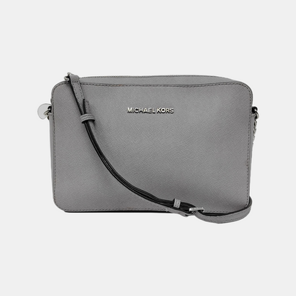 MICHAEL KORS Camera Bag Medium size Light Purple Leather Embossed Single Shoulder Crossbody Bag Silver Hardware-(SKU)-942697906