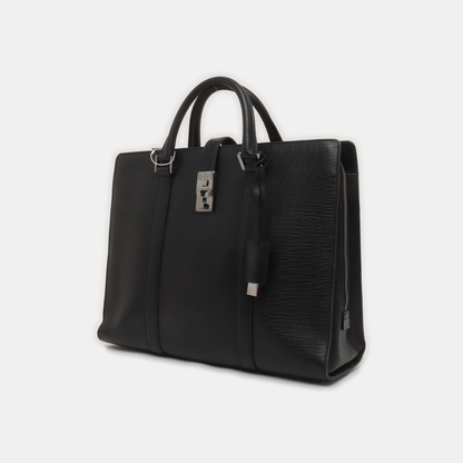 GUCCI Black Cowhide Embossed Handbag Silver Hardware-(SKU)-939892338
