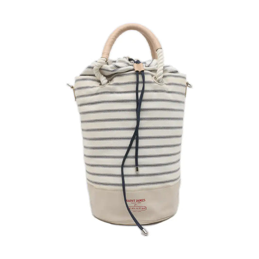 COACH Bucket bag White Canvas Jacquard Shoulder Bag Silver Hardware Removable shoulder strap-(SKU)-935660782