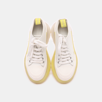 Alexander McQUEEN 37code Autumn and Winter White Leather Women's Sports Casual Shoes-(SKU)-13843378