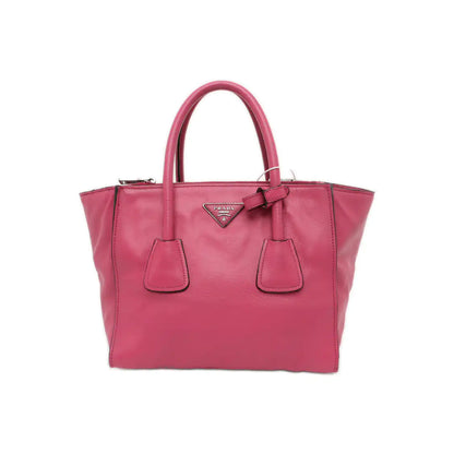 PRADA Glace Calf Blush Pink Leather Monogram Handbag Crossbody Single Shoulder Bag Silver Hardware-(SKU)-939994075