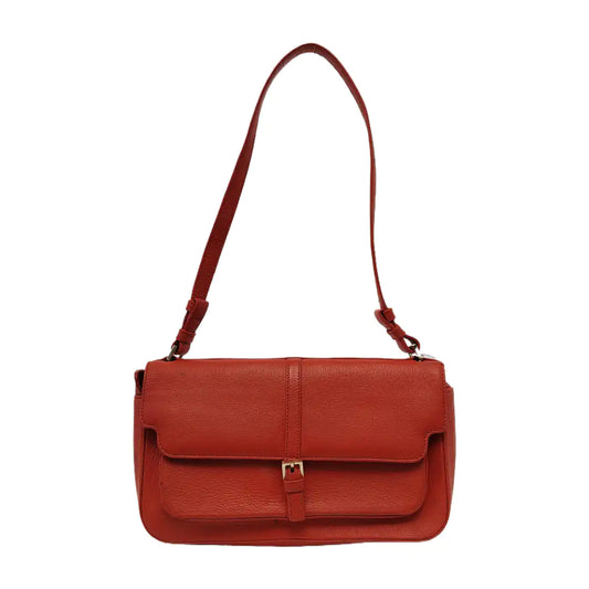 CELINE Red Calf Leather Crossbody Shoulder Bag Tote Golden hardware-(SKU)-941984200