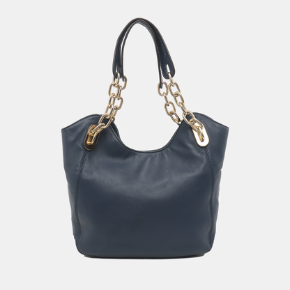 MICHAEL KORS Dark Blue Cowhide Single Shoulder Bag Handbag Golden hardware-(SKU)-928999940