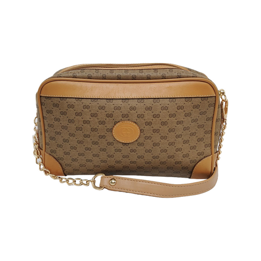 GUCCI Camera Bag Brown Coated Canvas Monogram Handbag Crossbody Single Shoulder Bag Golden hardware-(SKU)-945952111