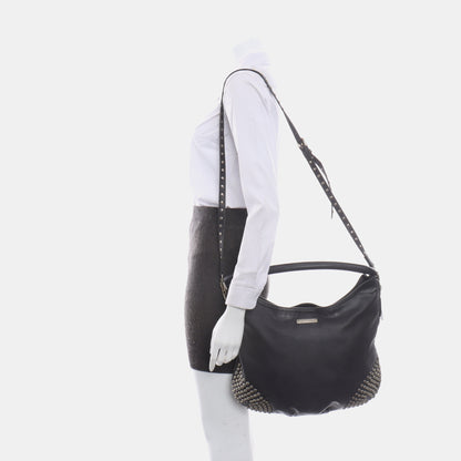 BURBERRY Ledbury Heritage Brown cowhide studded single shoulder bag handbag Golden hardware Removable shoulder strap-(SKU)-13122378