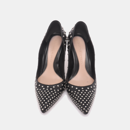 Alexander McQUEEN 38code Women's High Heel Leather Shoes Black Summer-(SKU)-13811463