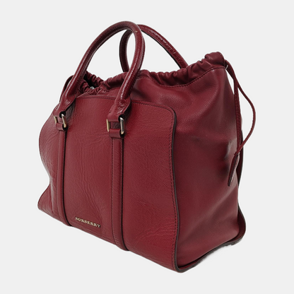 BURBERRY Dinton Red Cowhide Tote Bag Golden hardware-(SKU)-944819144