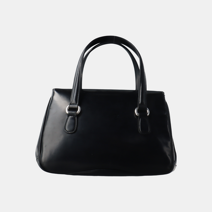 GUCCI Black cowhide tote bag Silver Hardware-(SKU)-13379697