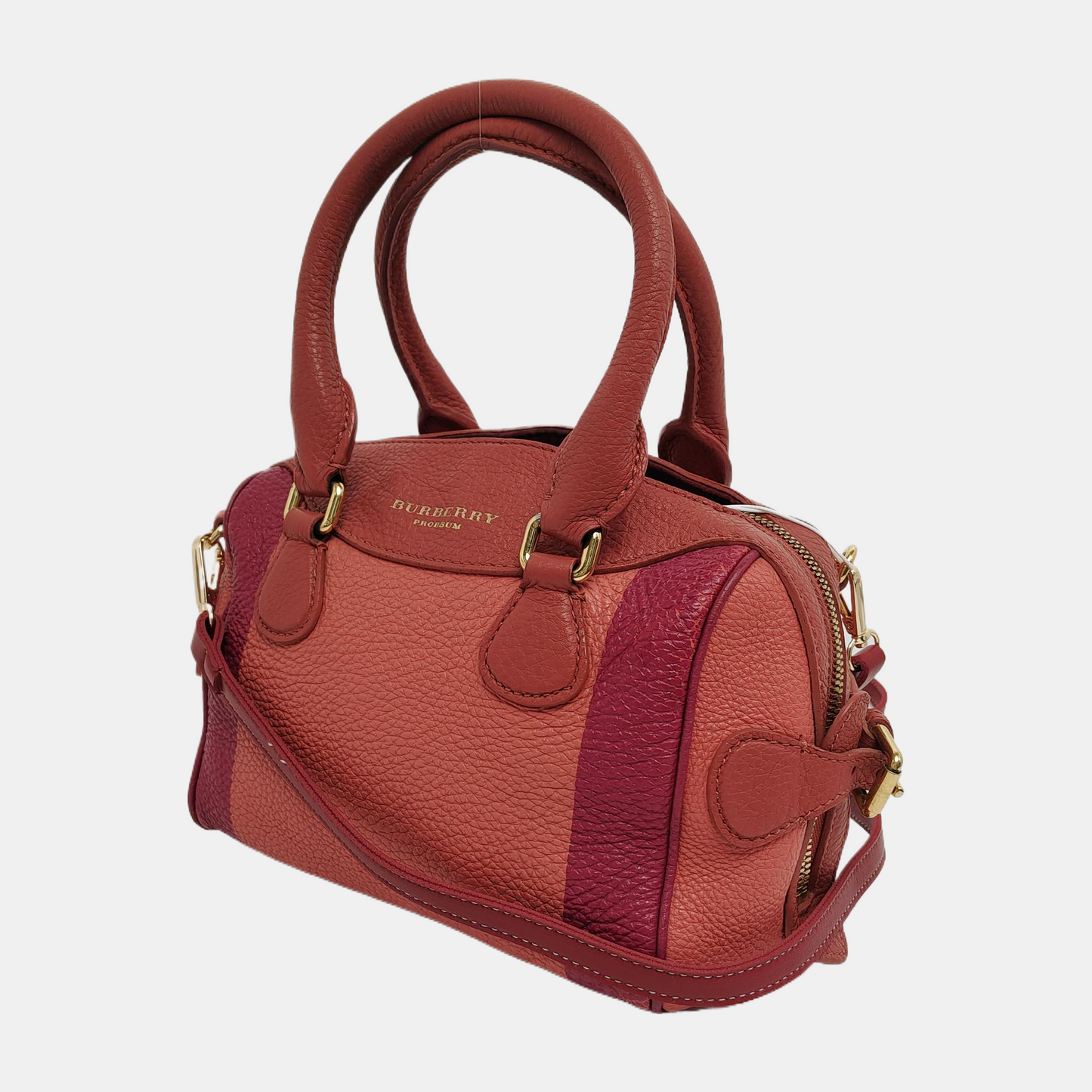 BURBERRY Orange Cowhide Single Shoulder Bag Handbag Crossbody Bag Golden hardware-(SKU)-943185246