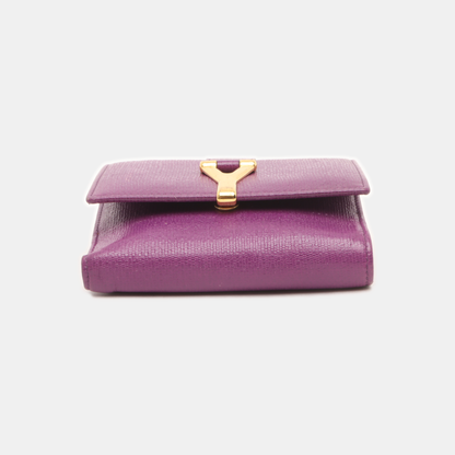 YSL CHYC Y LIGNE Super mini Purple Leather Embellished Clutch Golden hardware-(SKU)-929803684