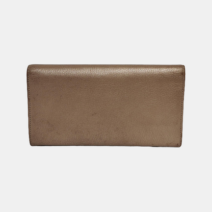 Cartier Champagne Leather Wallet Golden hardware-(SKU)-942555569
