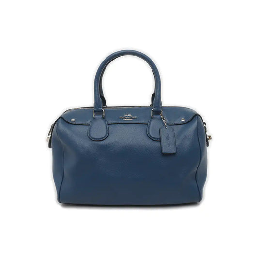 COACH BENNETT Large size Blue cowhide crossbody, handbag, shoulder bag Silver Hardware Removable shoulder strap-(SKU)-935672558