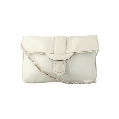 CELINE White Leather Single Shoulder Bag Golden hardware Removable shoulder strap-(SKU)-932491482