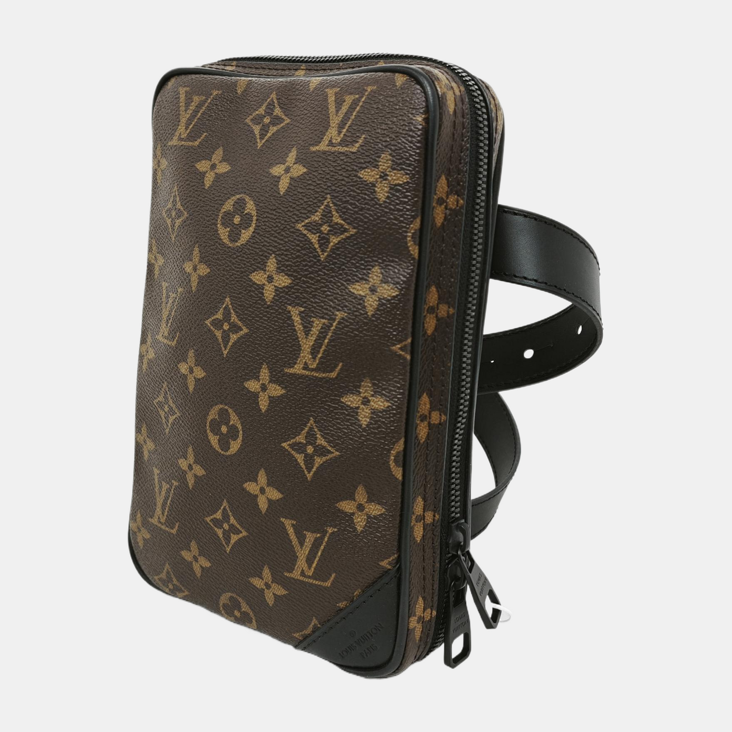 LOUIS VUITTON UTILITY SIDE Brown Coated Canvas Monogram Vernis Camera Bag Fanny Pack Crossbody Bag Shoulder Bag Adjustable Strap Black Hardware 2 Removable Shoulder Straps-(SKU)-945801614