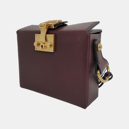 DIOR Dioraddict Small Burgundy Leather Crossbody Bag, Shoulder Bag, Golden Hardware, Removable Strap-(SKU)-945647624